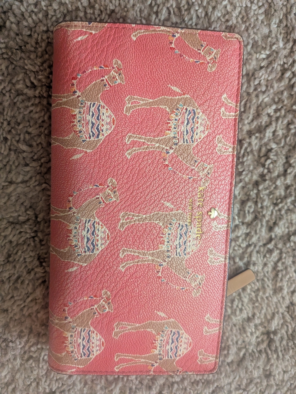 Kate Spade Coral Camel Print  Wallet